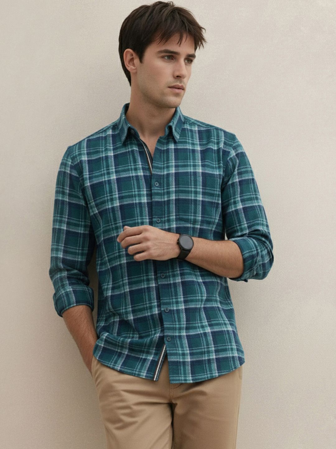 THE SHIRT CODE Checked Casual Shirt