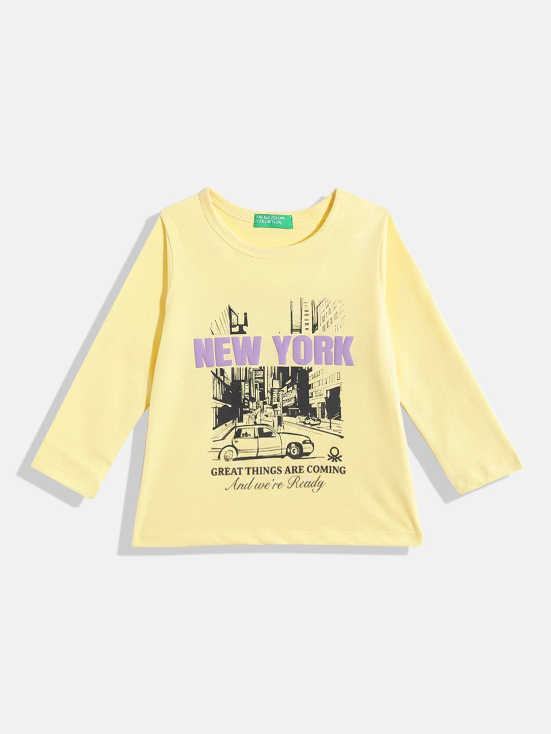 United Colors of Benetton Girls Graphic Printed Regular Fit T-Shirt