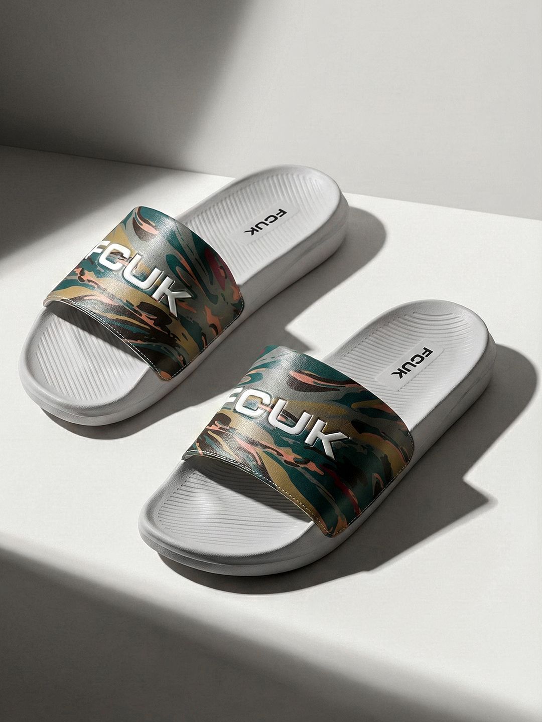 FCUK Men Printed Sliders