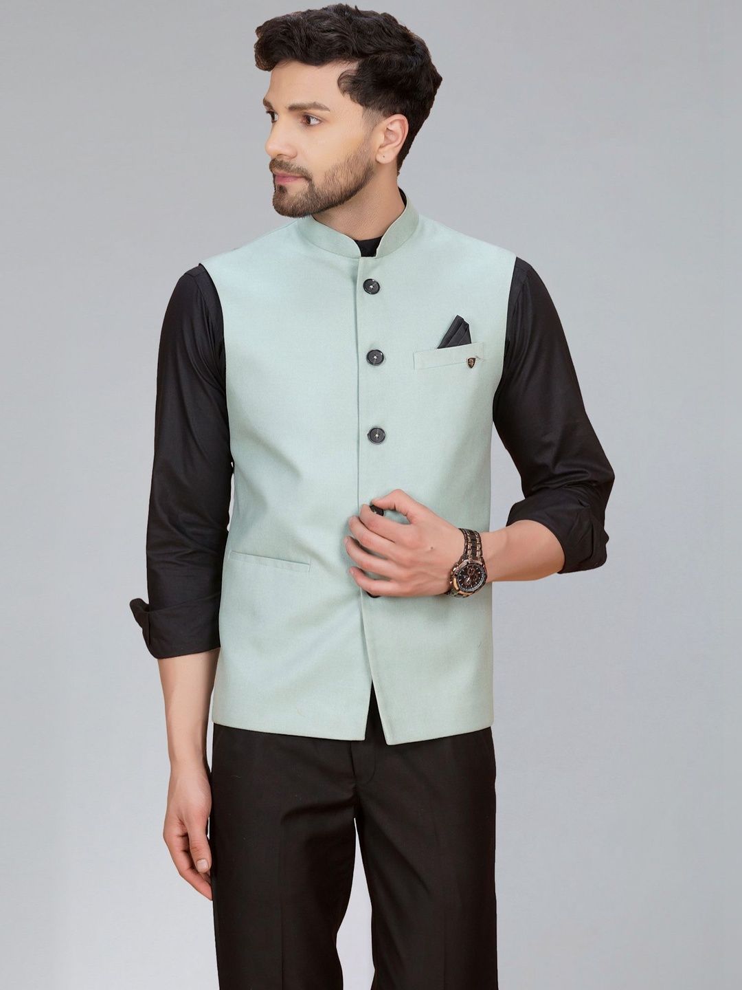 Abhimaan Woven Nehru Jacket