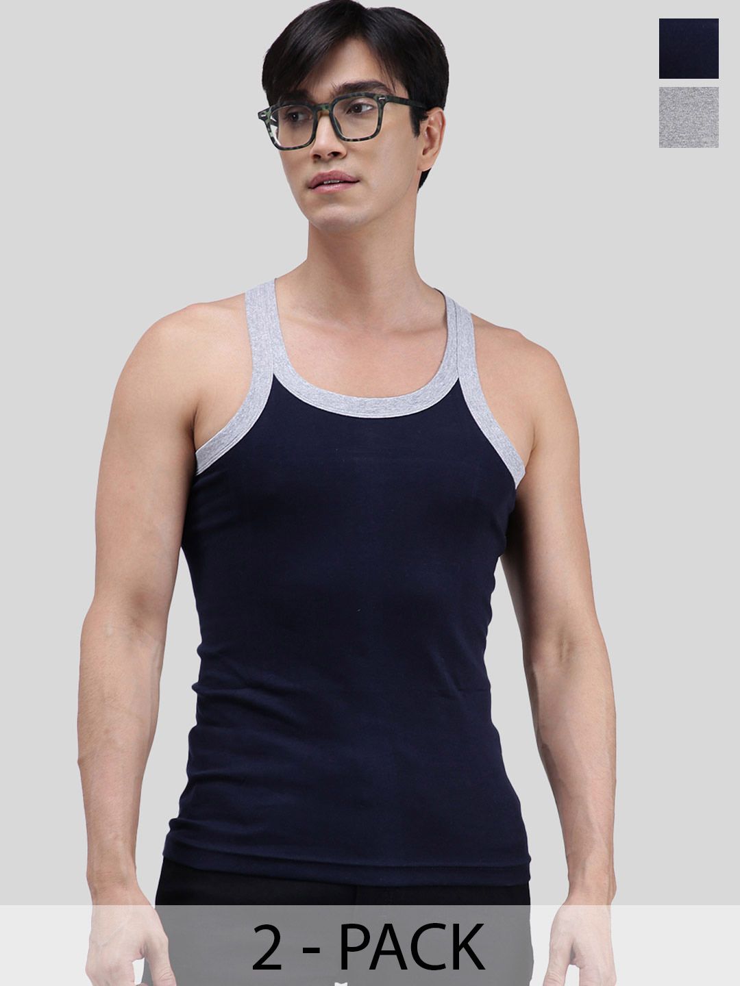 AMUL COMFY Men Pack Of 2 Pure Cotton Gym Innerwear Vests