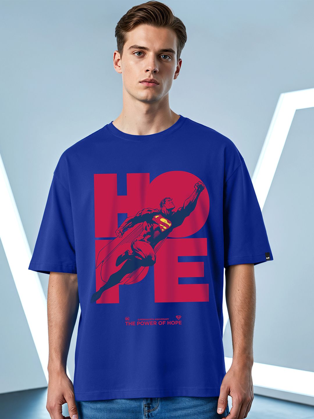 Bewakoof Superman Printed Pure Cotton Oversized T-shirt