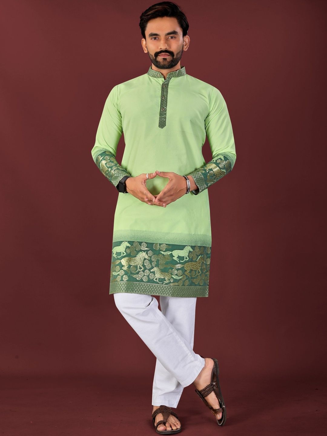 CHARLOTTE GRACIOUS Men Jacquard Kurta