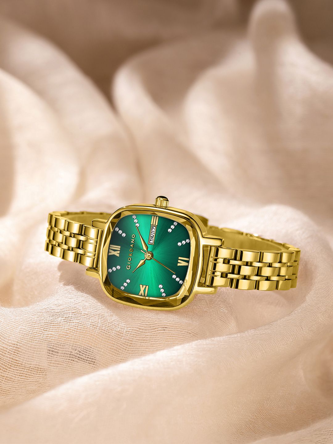 Buy GIORDANO Women Square Embellished Dial Analogue Watch GZ-60097