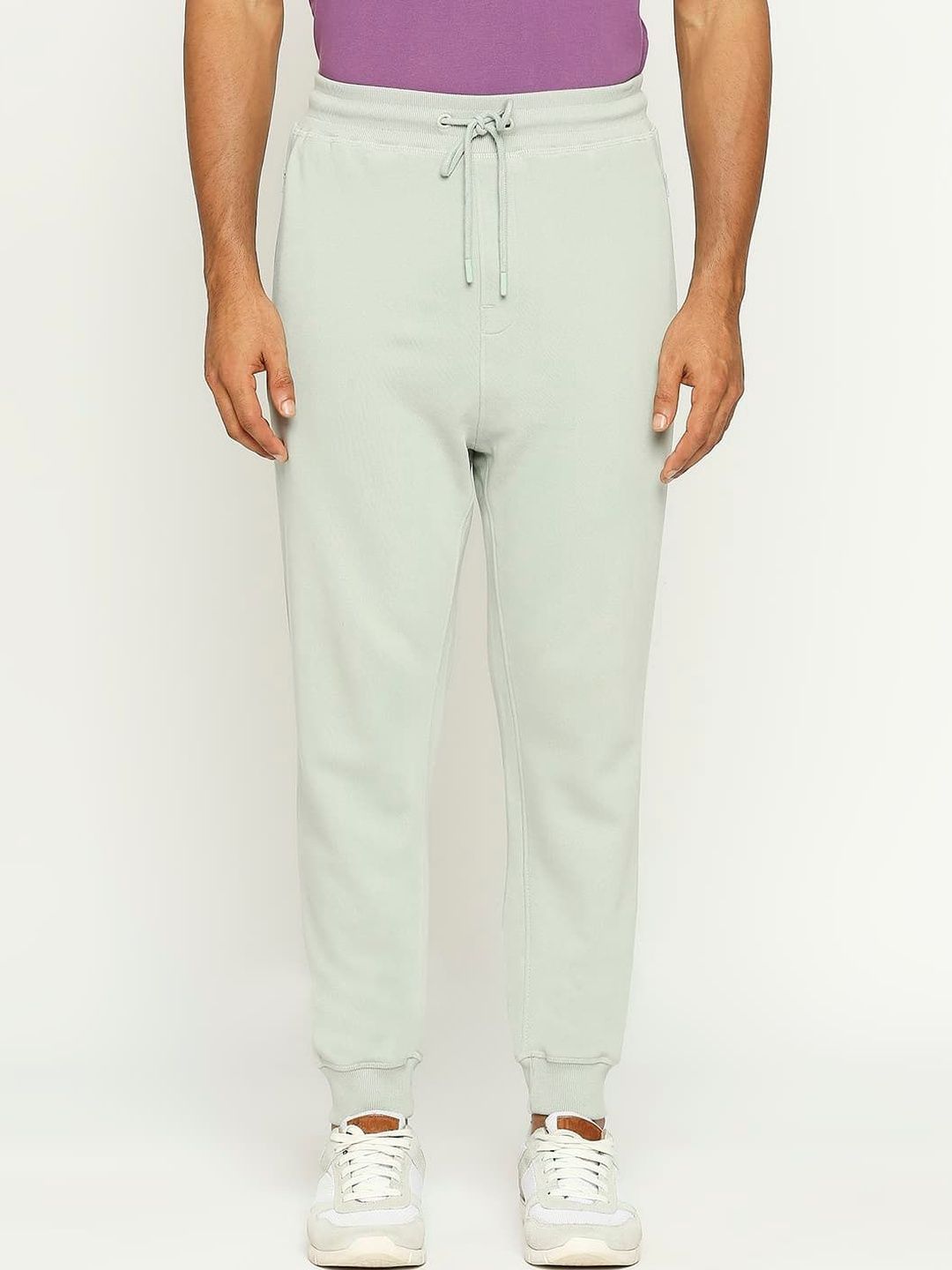 Basics Men Pure Cotton Mid-Rise Joggers