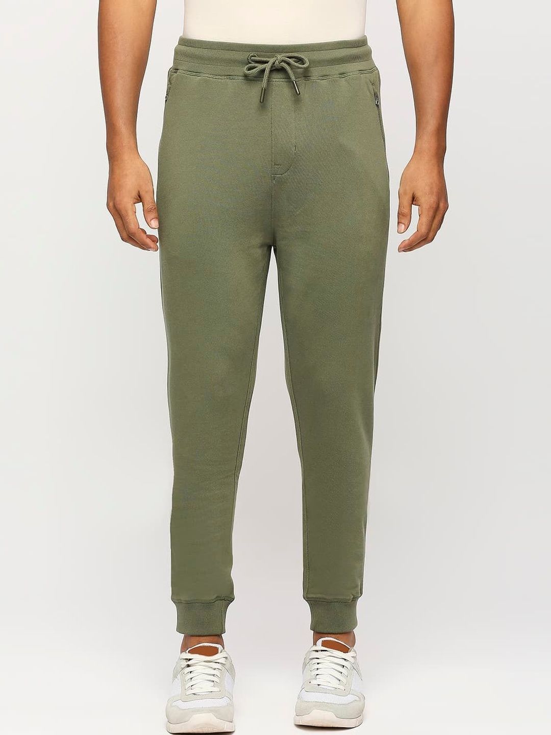 Basics Men Pure Cotton Mid-Rise Jogger