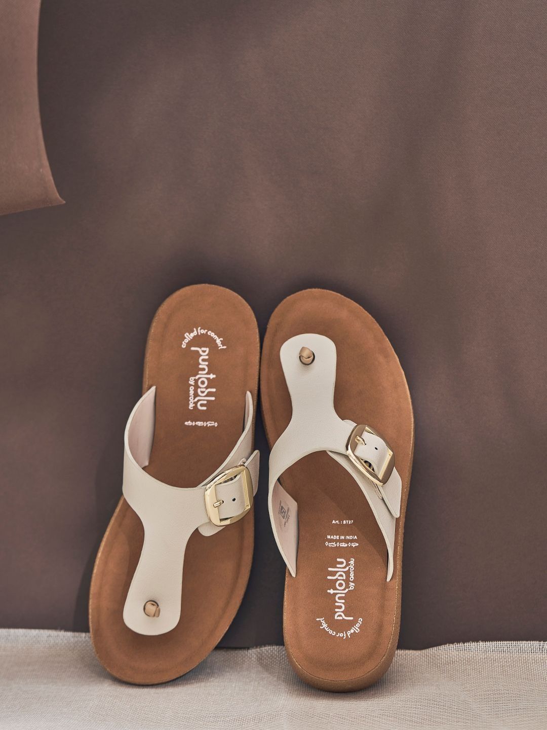 Puntoblu Puntoblu Women Open Toe Flats with Buckles