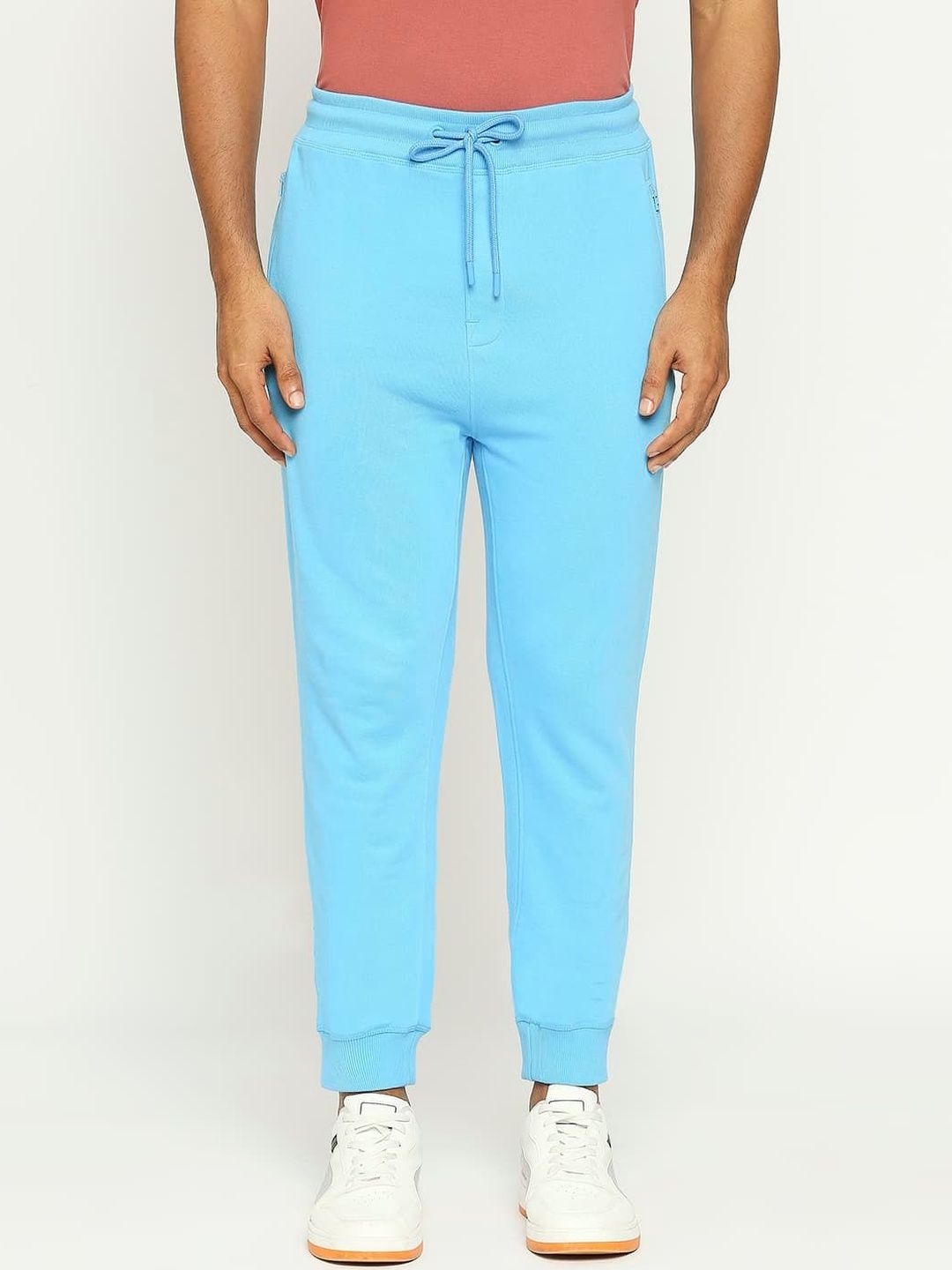 Basics Men Pure Cotton Mid-Rise Joggers