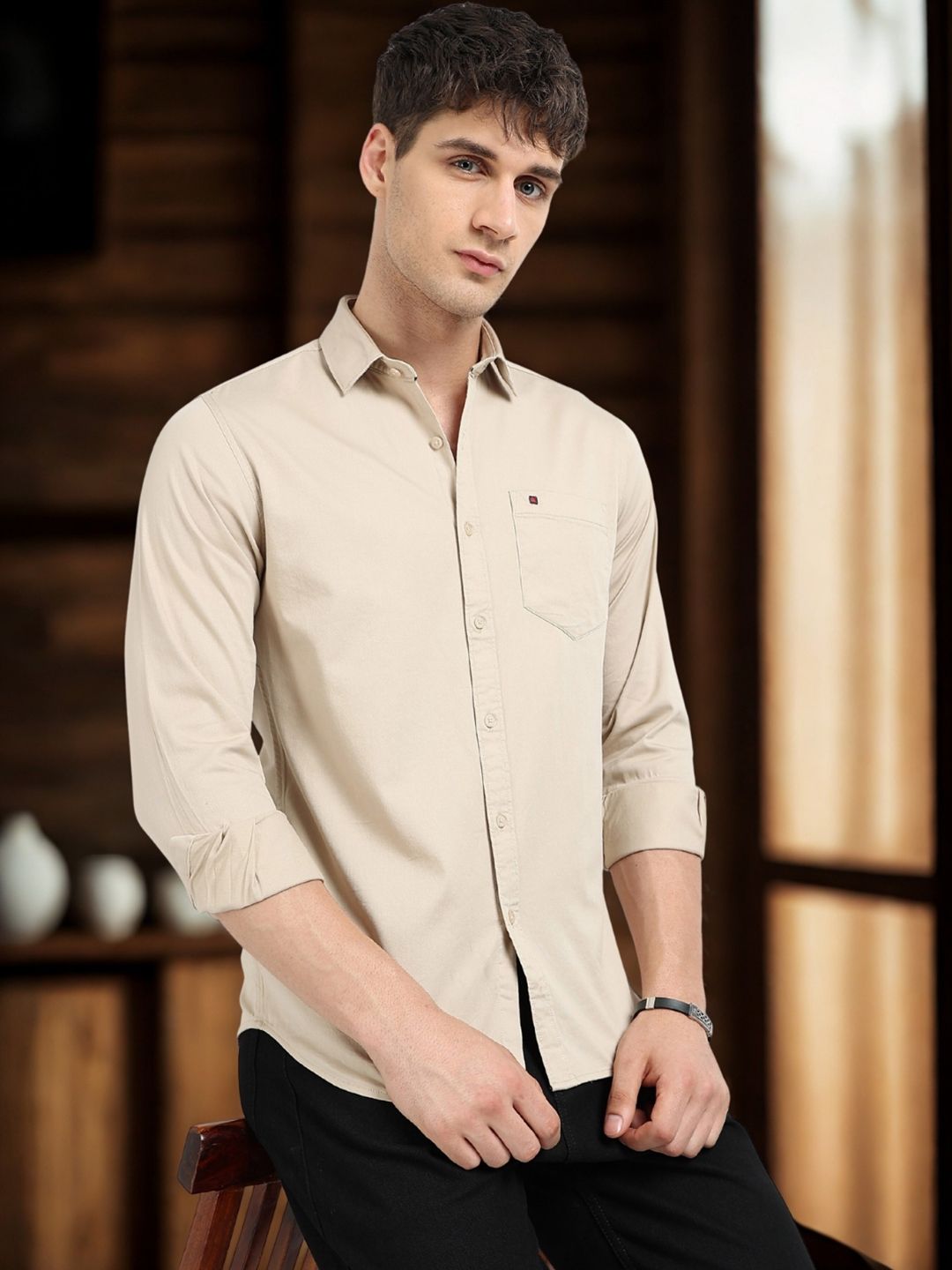 COOL COLORS Men Slim Fit Casual Shirt