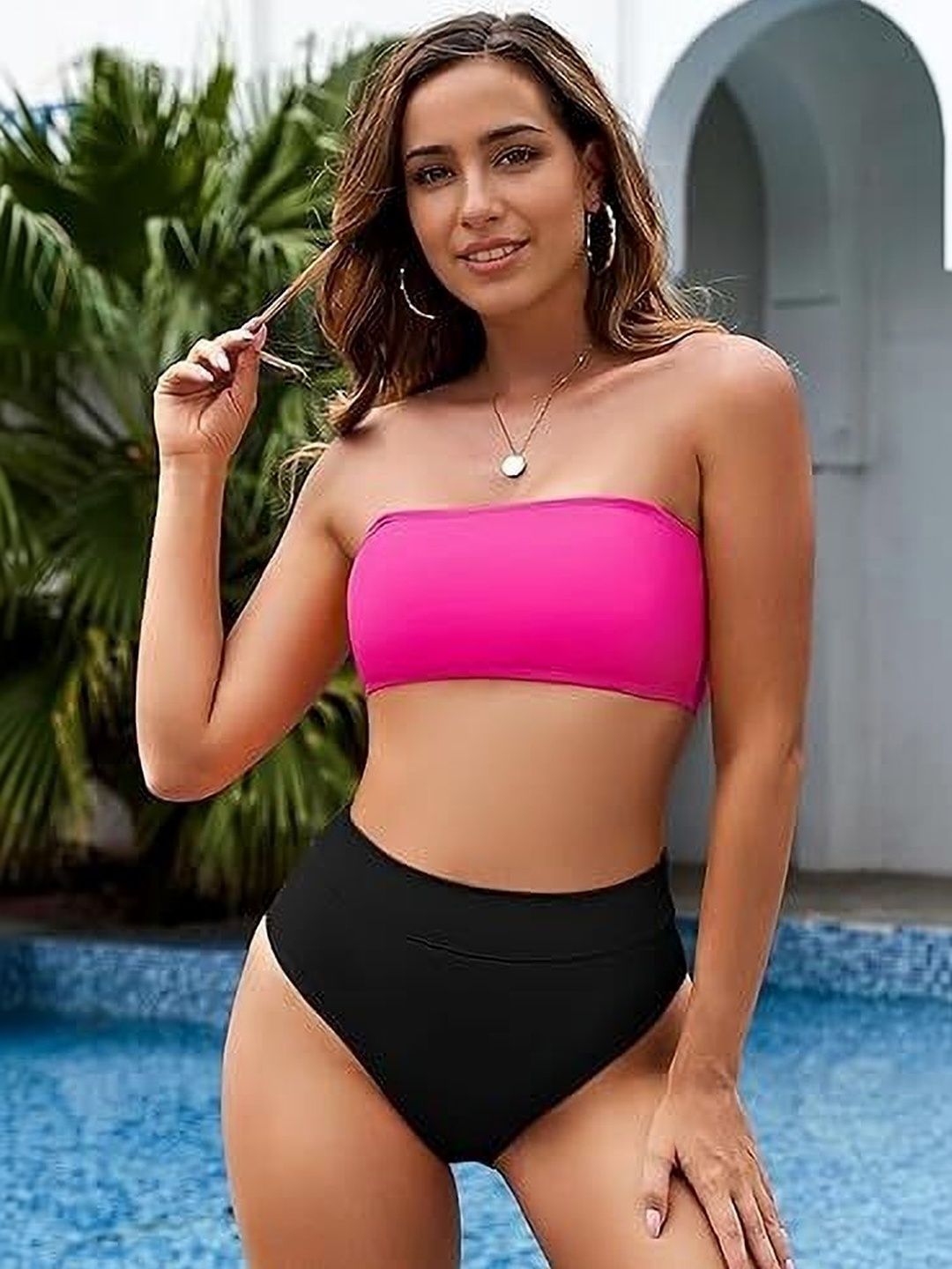 NVYARI Shoulderstraps Stretchable Swim Bikini Set
