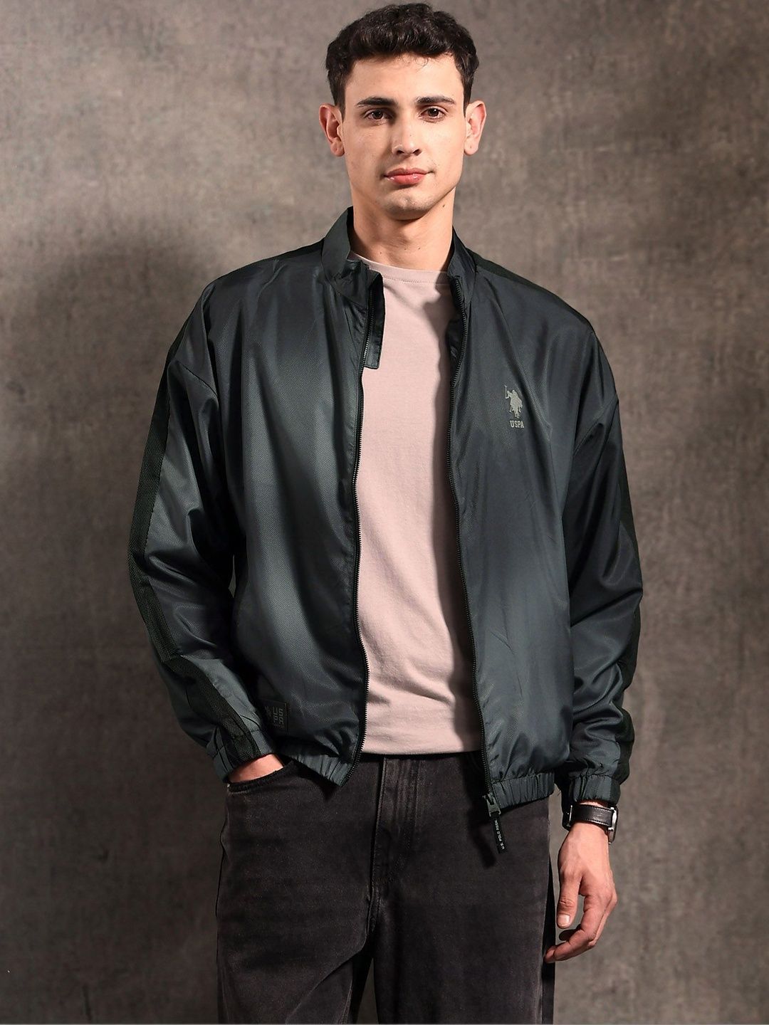 U.S. Polo Assn. Denim Co. Men Brand Logo Lightweight Sporty Jacket