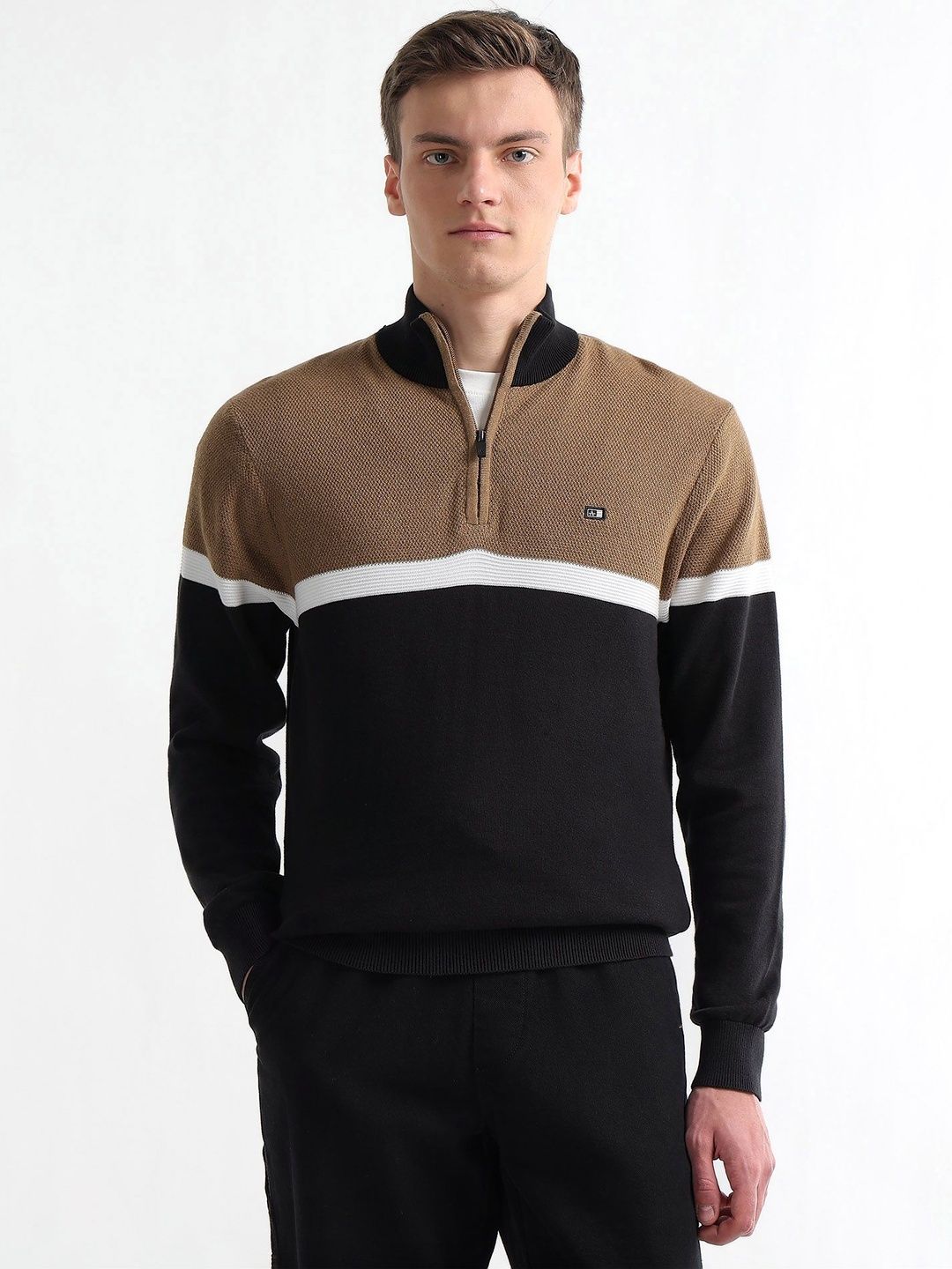 Arrow Sport Men Colourblocked Pullover