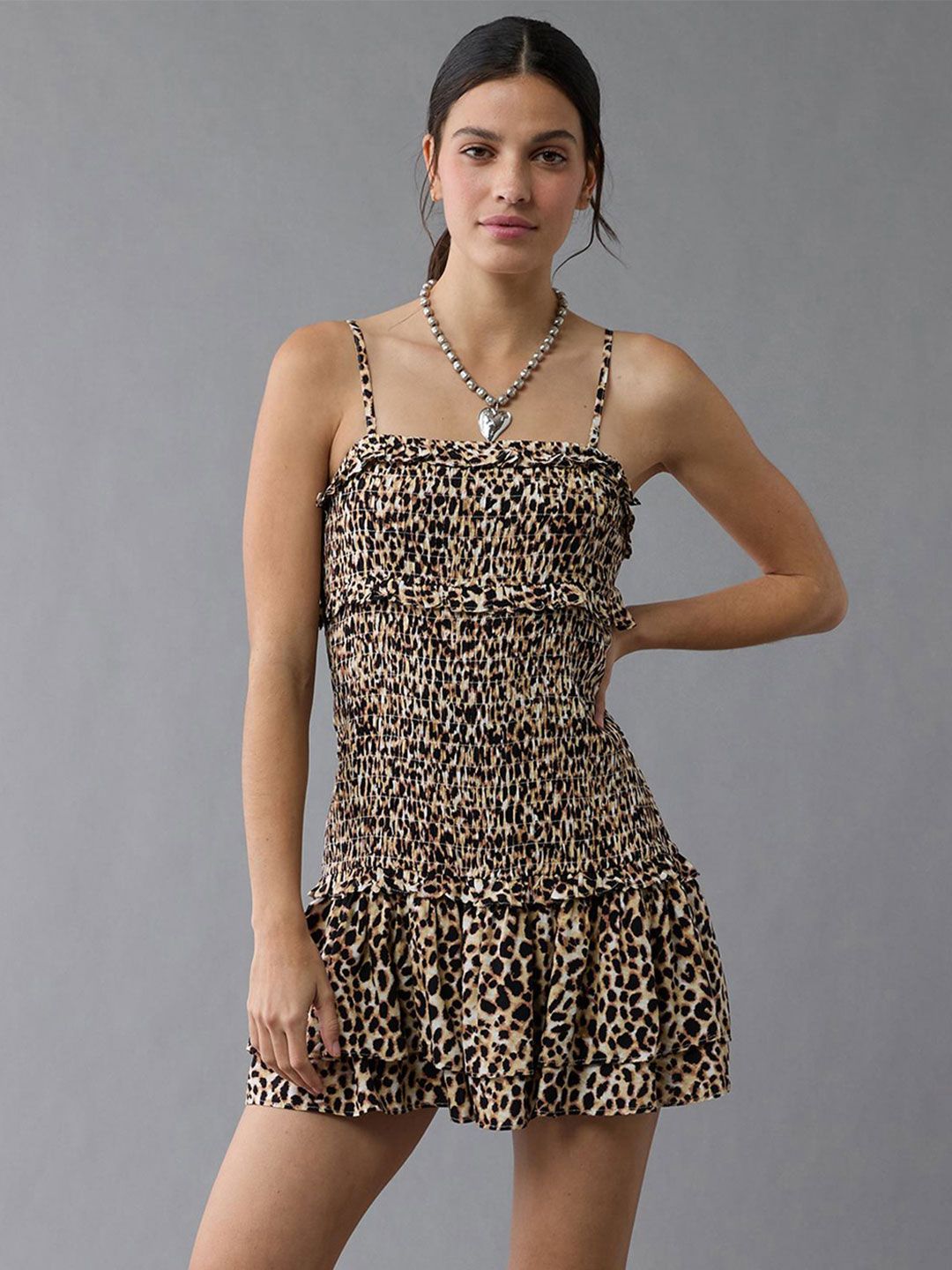 AMERICAN EAGLE OUTFITTERS Women Animal Print Fit & Flare Dress