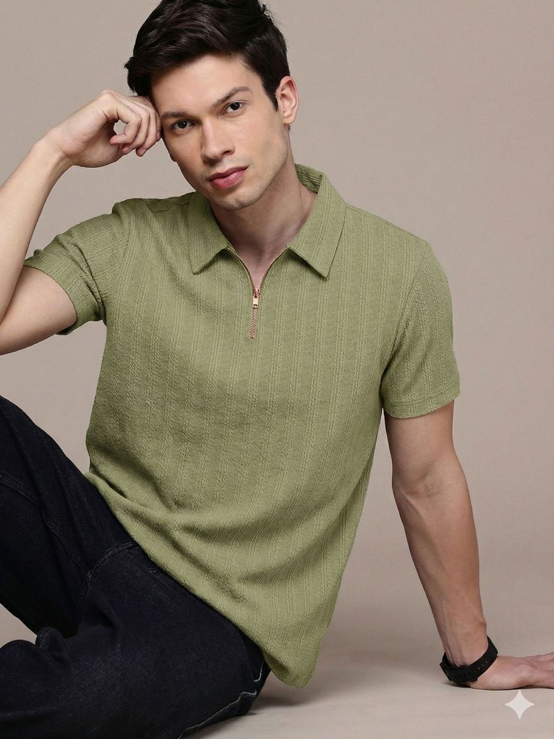 COMBRAIDED Men Polo Collar 3D Chassis T-shirt