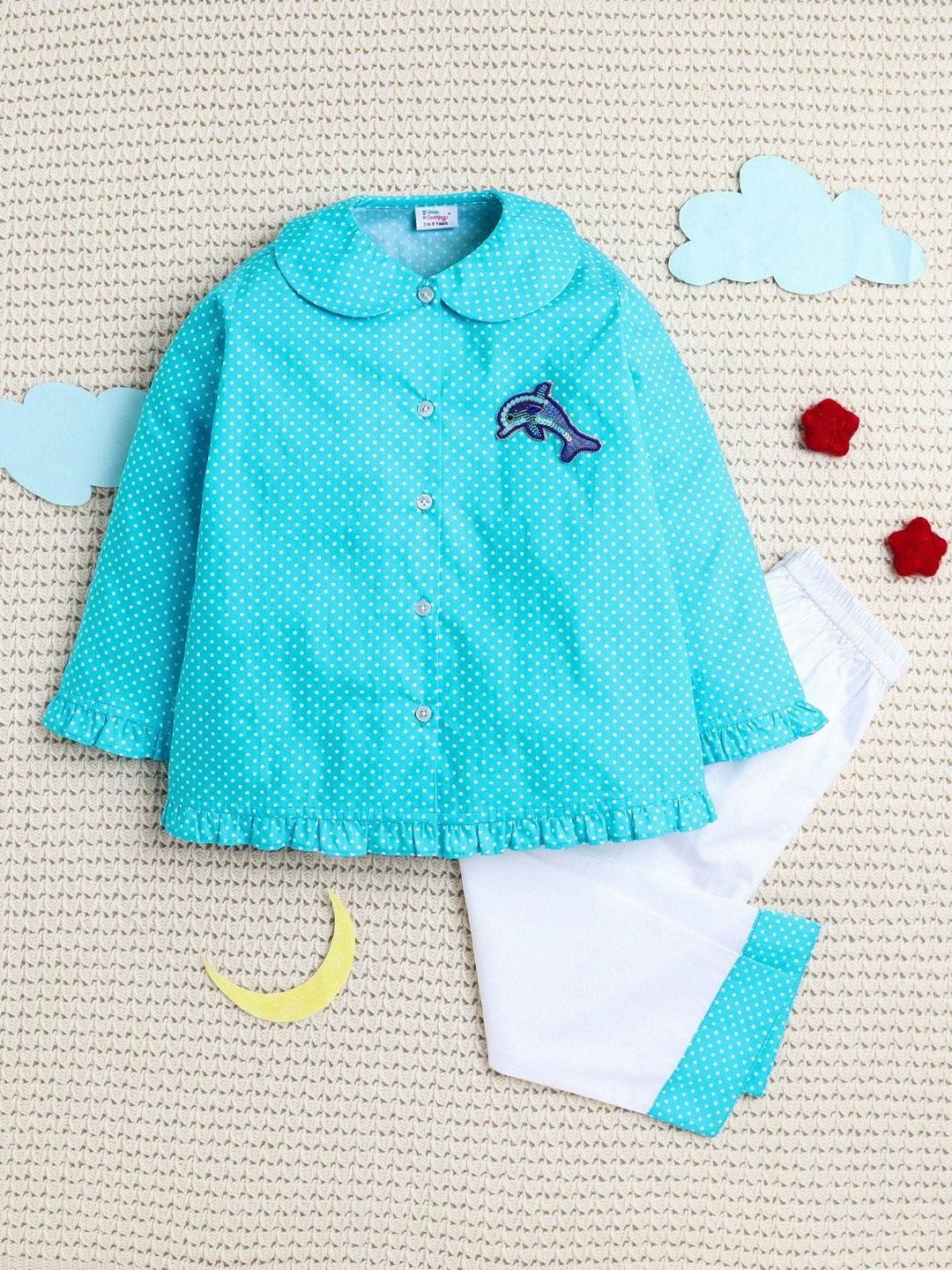 Little Clothings Girls Printed Night suit