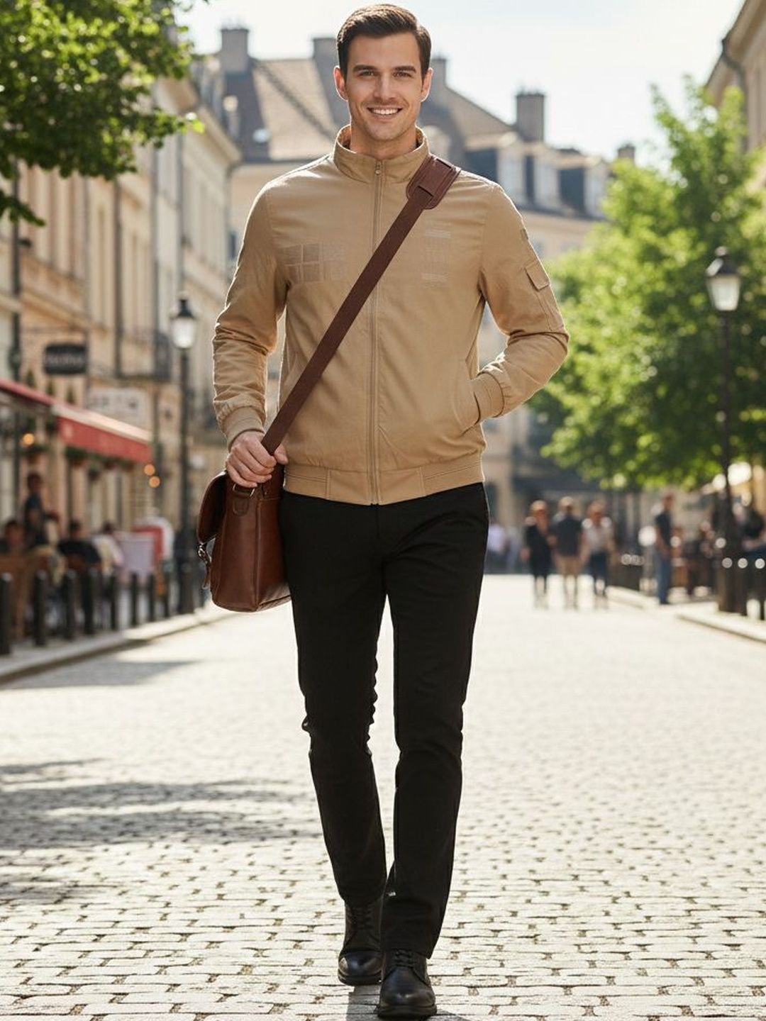 UNEX Men Lightweight Bomber with Embroidered Jacket