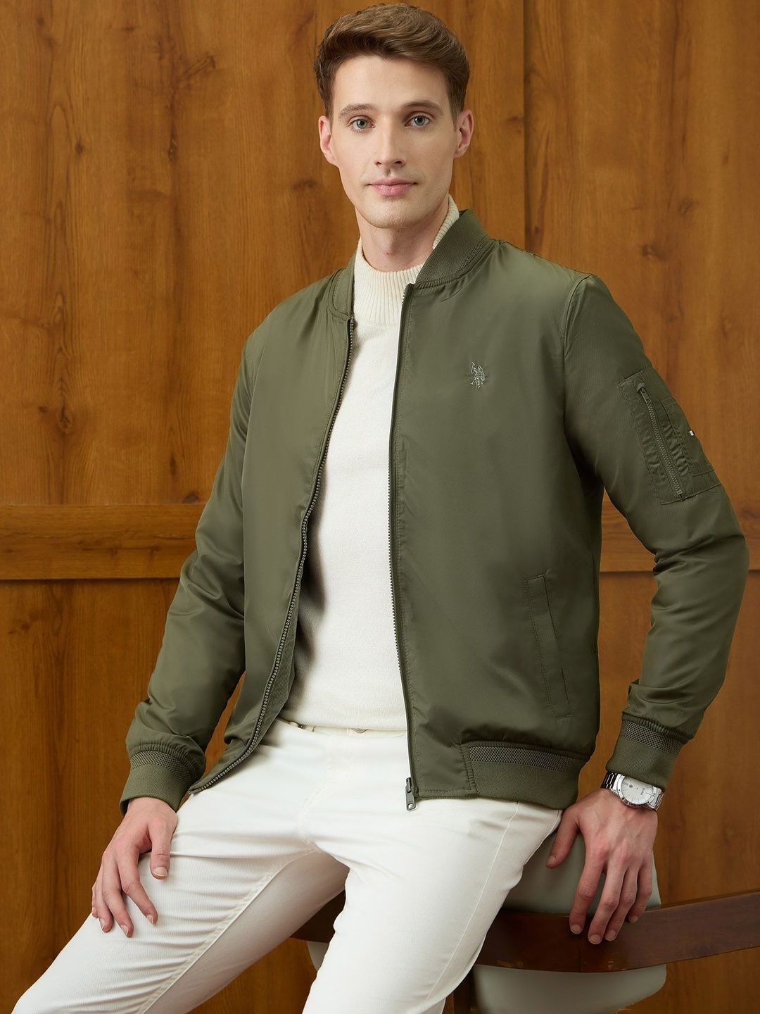 U.S. Polo Assn. Men Reversible Bomber Jacket