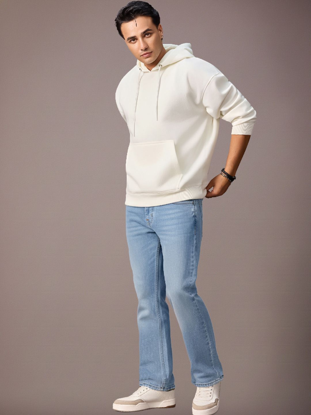 Urbano Fashion Men Bootcut Light Fade Stretchable Jeans