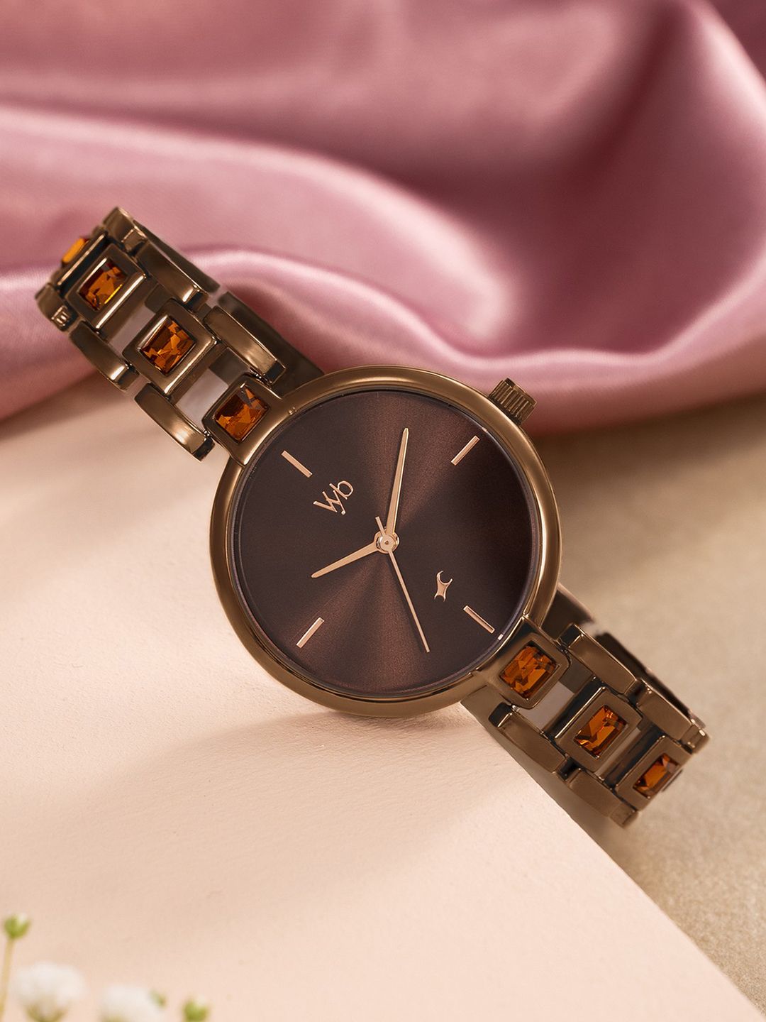Fastrack Vyb Manifester Quartz Brown Dial Analog Watch For Women - FV60104QM01W