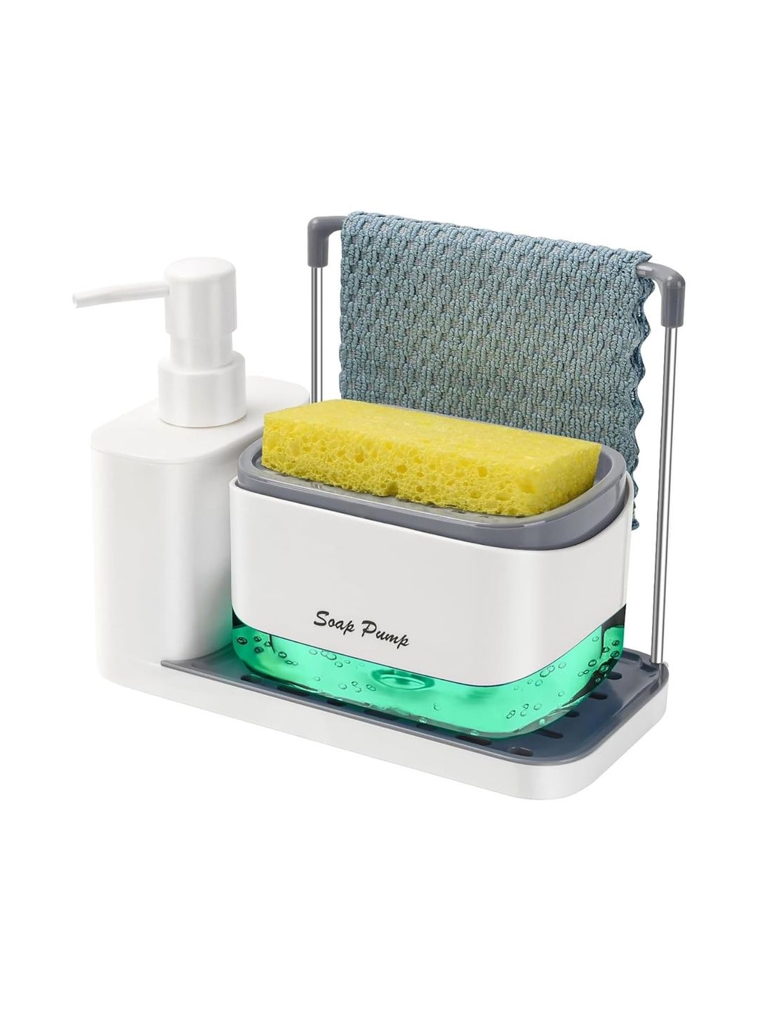 HOUSE OF QUIRK White & White Solid Plastic Bath Accessories Set