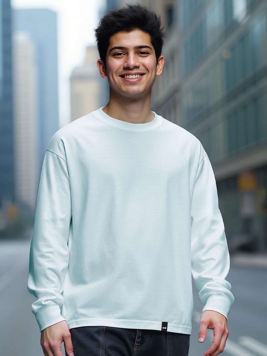 Bewakoof Drop-Shoulder Sleeves Oversized Cotton T-shirt