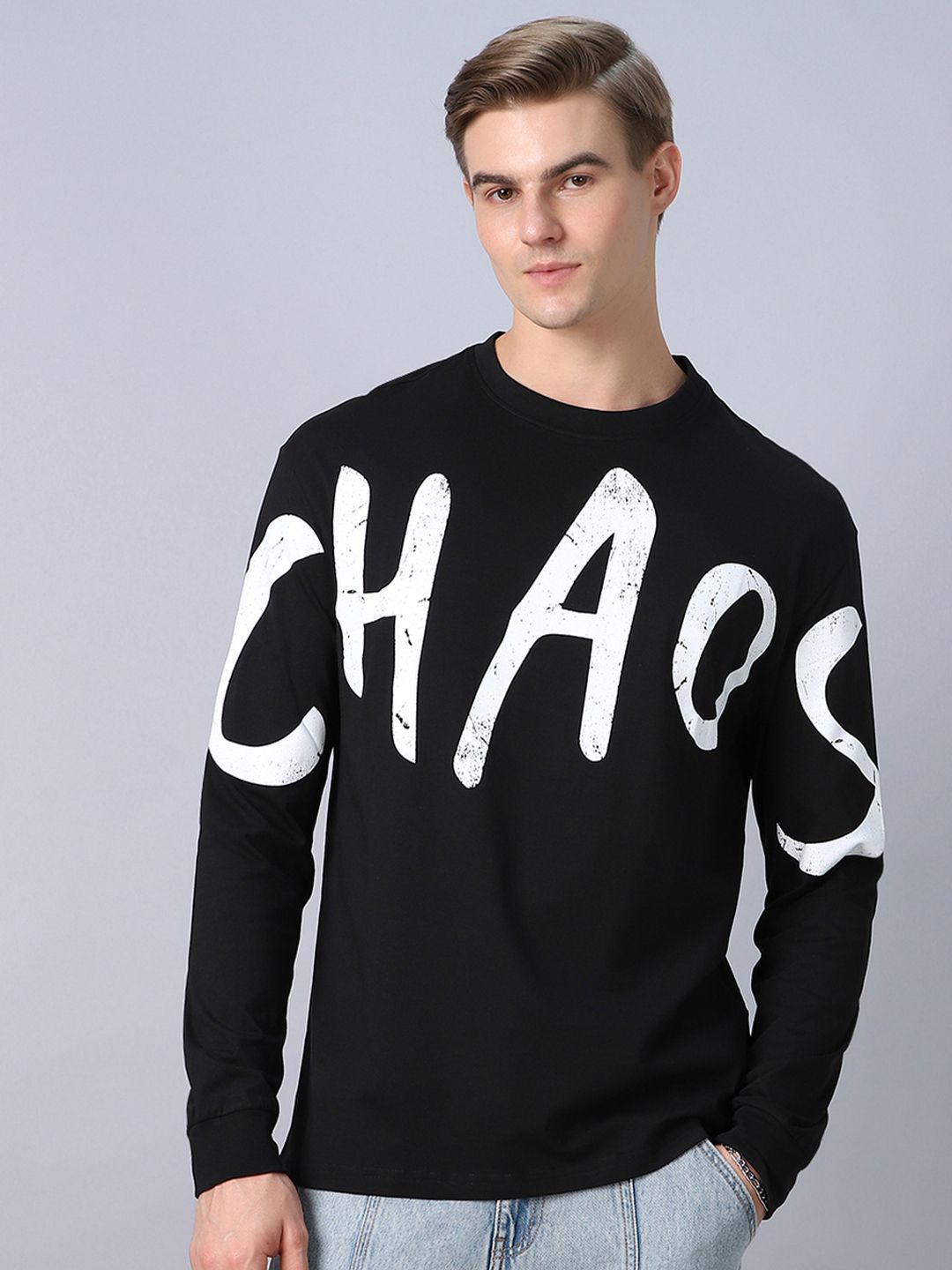 Bewakoof Chaos Typography Oversized T-shirt