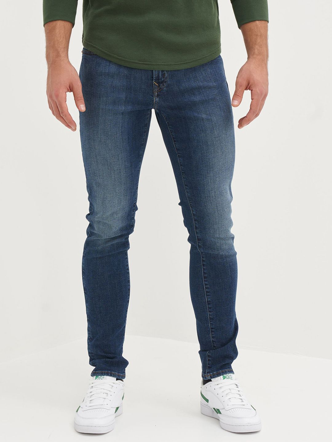 AMERICAN EAGLE OUTFITTERS Men Blue Skinny Fit Heavy Fade Jeans