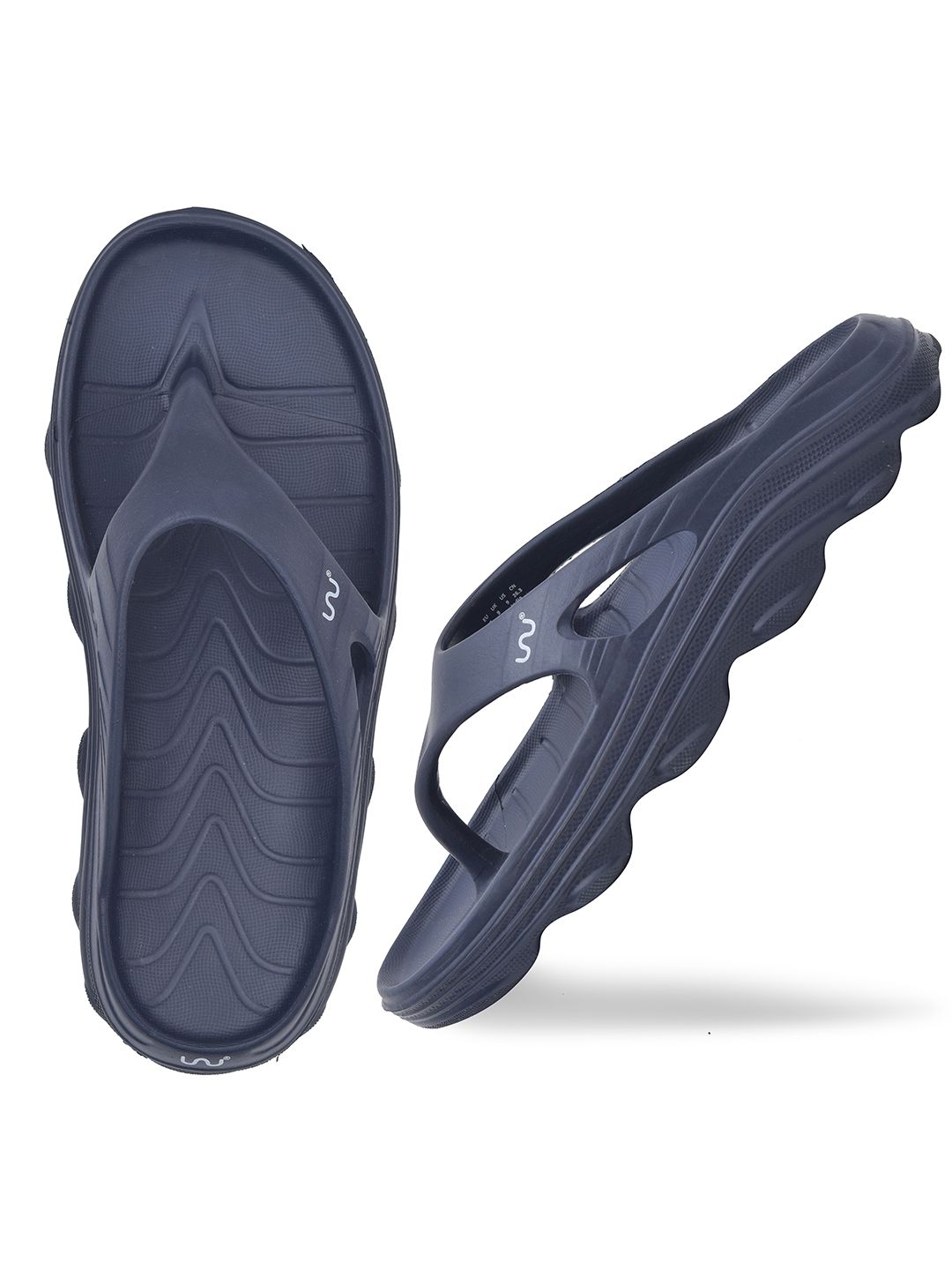 Doubleu Men Navy Blue EVA Thong Flip-Flops