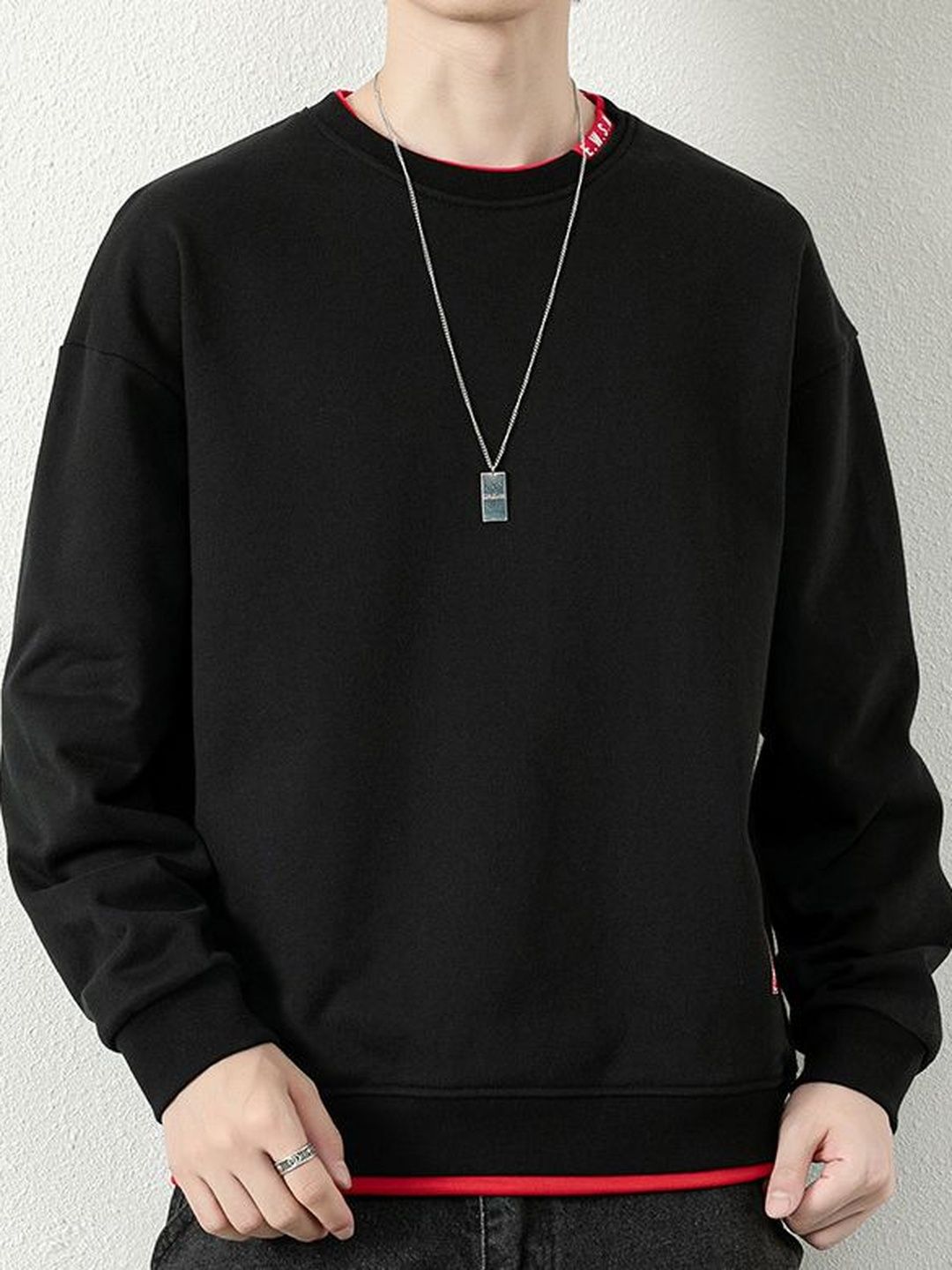 Solid StyleCast x Revolte Men Solid Sweatshirt