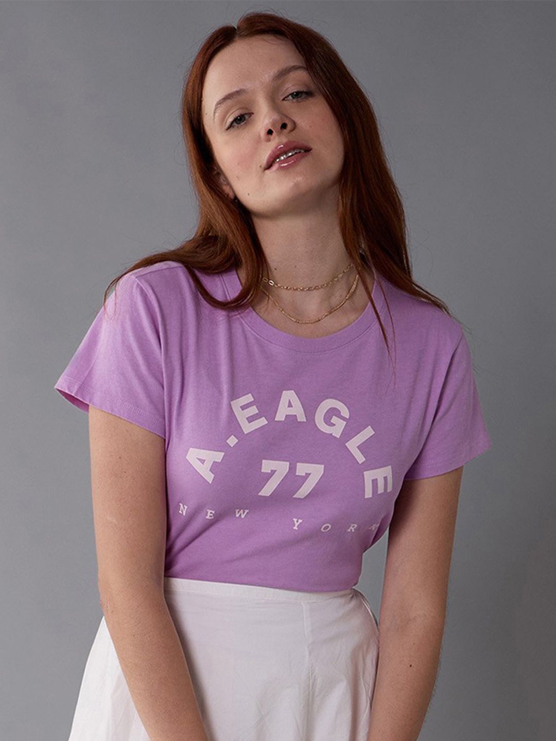 AMERICAN EAGLE OUTFITTERS Women Printed Pockets T-shirt