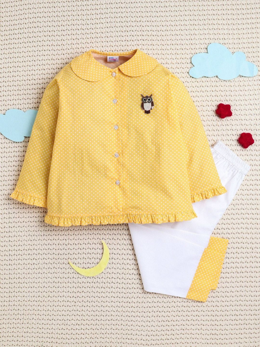 Little Clothings Girls Printed Night suit