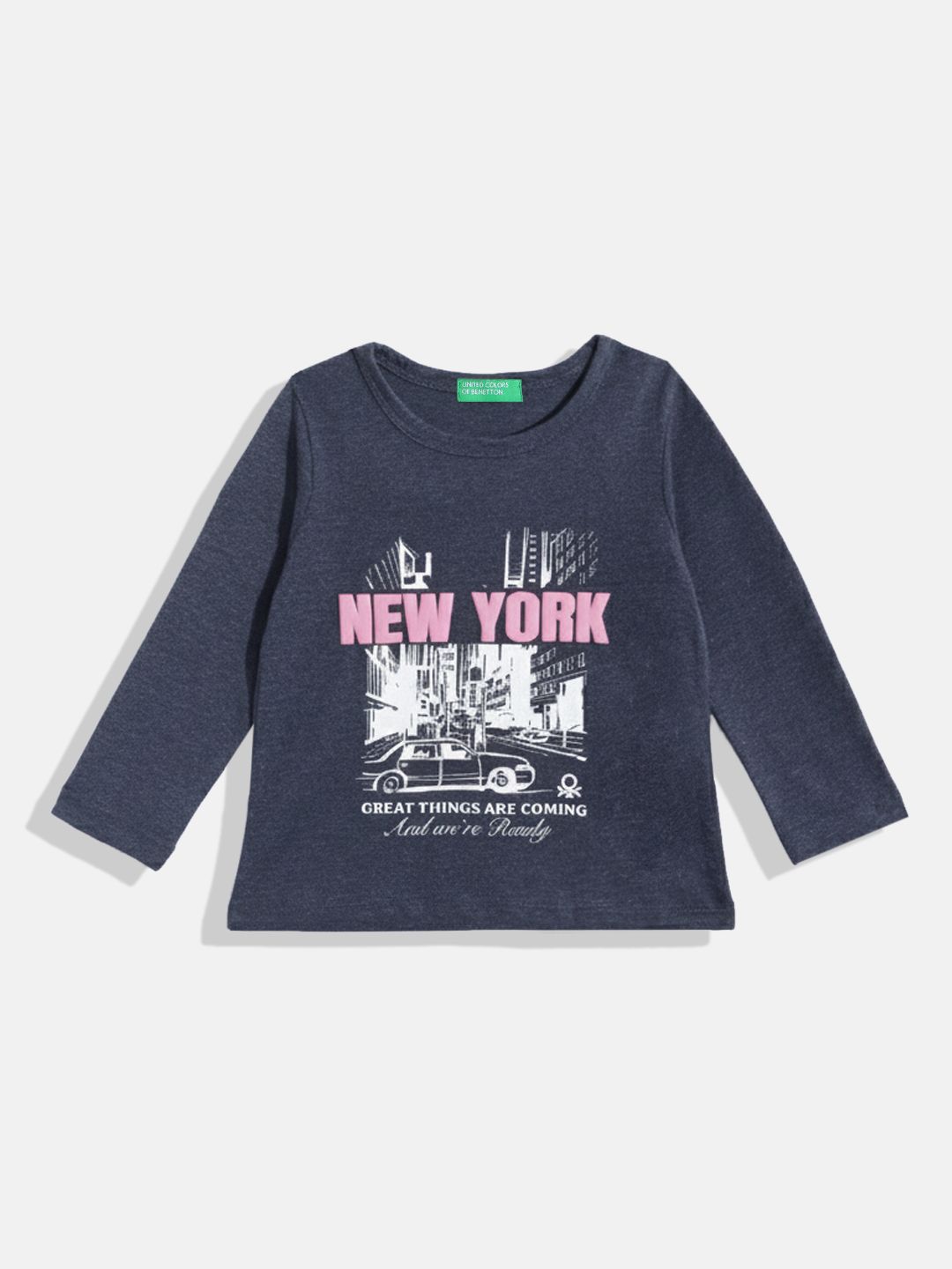 United Colors of Benetton Girls Typography Printed T-shirt