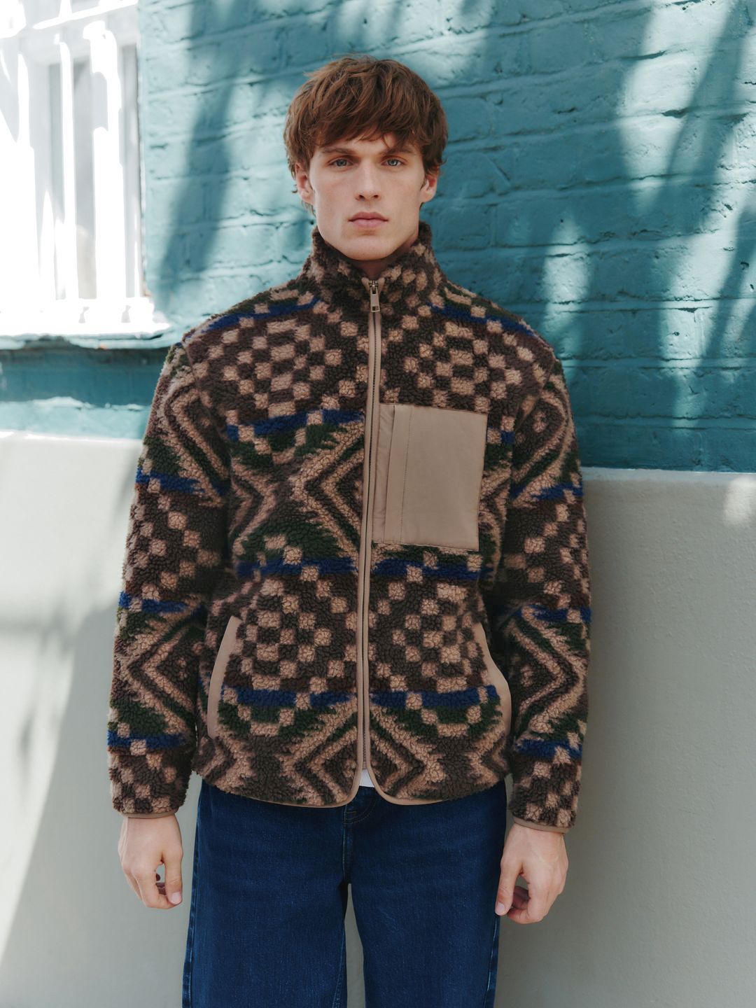 NEXT Fleece Self-Design Sherpa Jacket