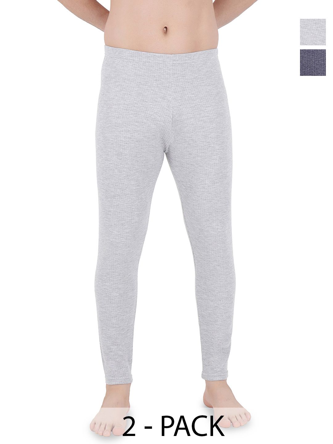 SELFCARE Pack Of 2 Mid Rise Regular Thermal Bottoms
