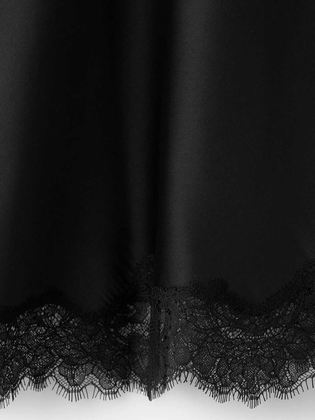 Mid-Rise Lace Inserts Satin Finish Straight Midi Skirt