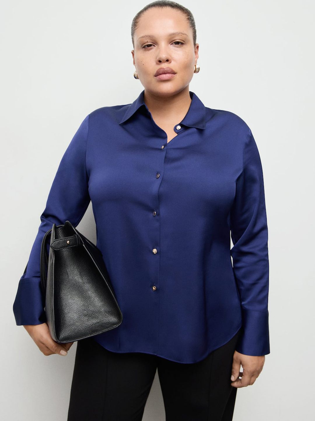 Satin Finish Spread Collar Casual Shirt