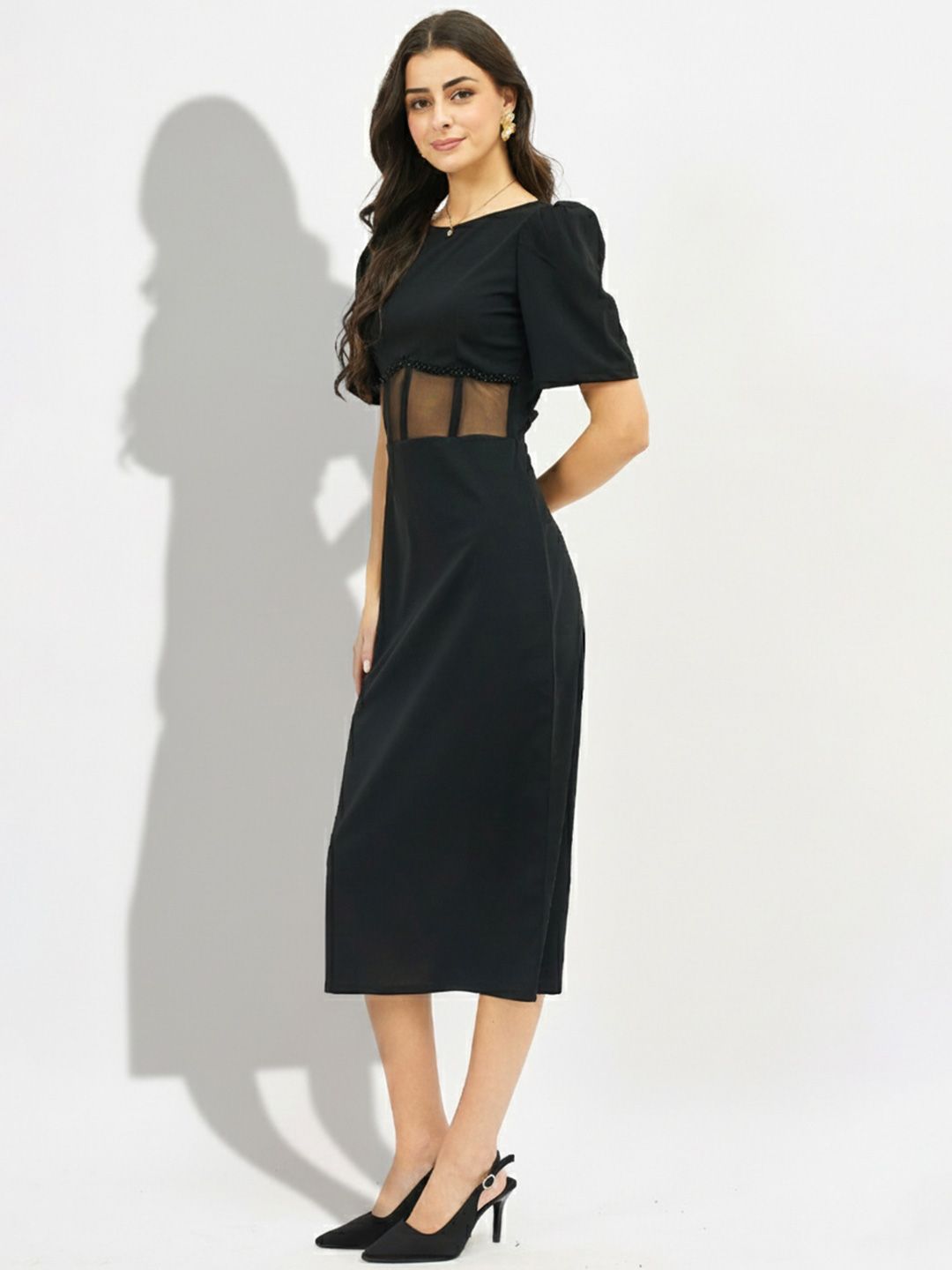 athena one shoulder scuba bodycon midi dress reviews Betsy & Adam Scuba Crepe Asymmetric One Shoulder Short Sleeve Mermaid Gown
