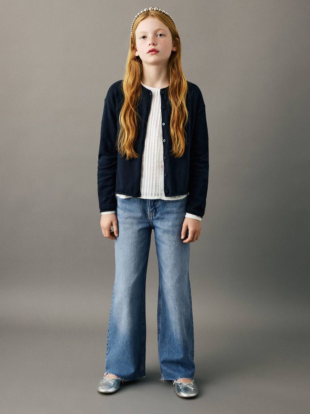 Mango Kids Girls Light Fade Jeans