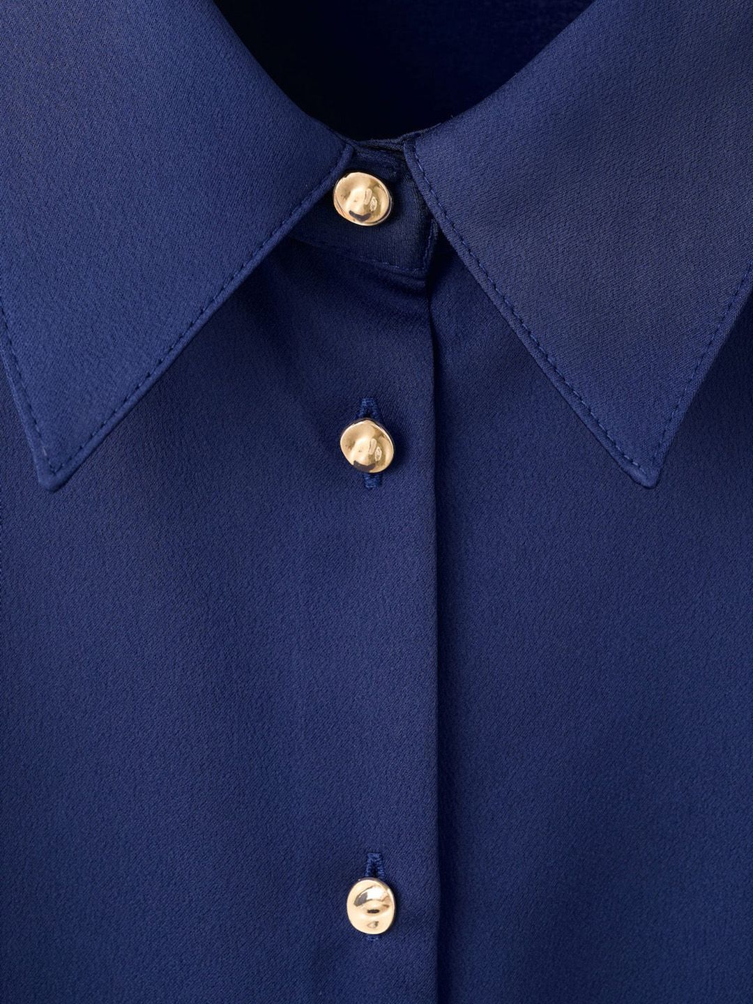 Satin Finish Spread Collar Casual Shirt