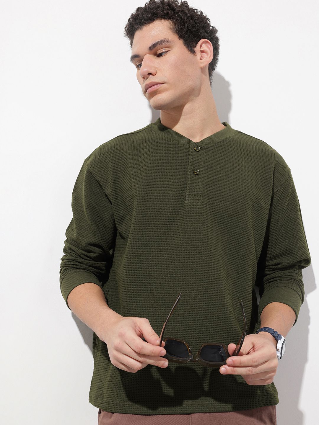 The Roadster Life Co. Textured Relaxed Fit Sweatshirt
