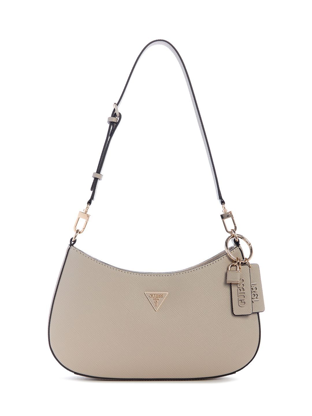 Noelle Top Zip Shoulder Bag GUESS PU Half Moon Shoulder Bag