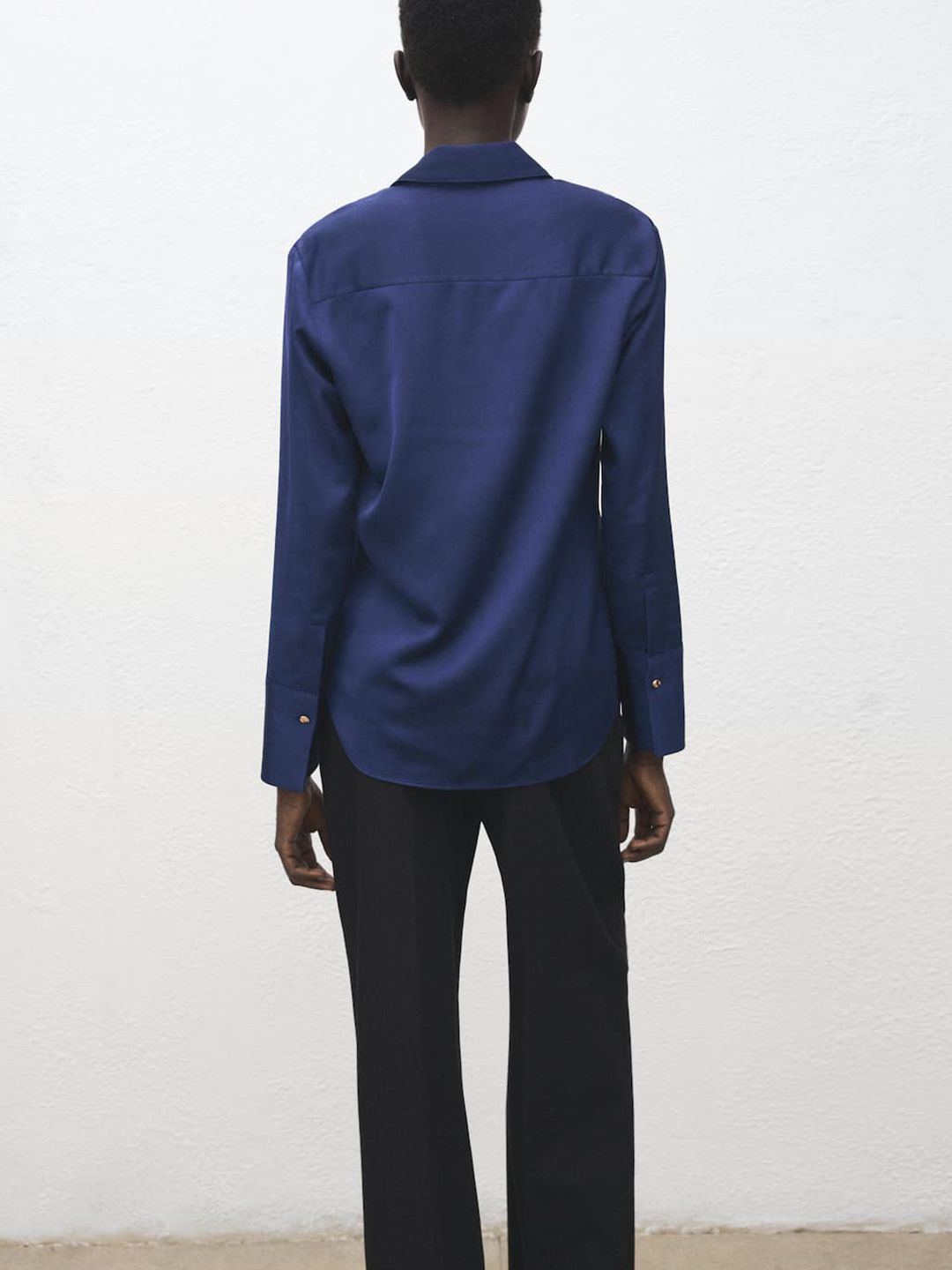 Satin Finish Spread Collar Casual Shirt