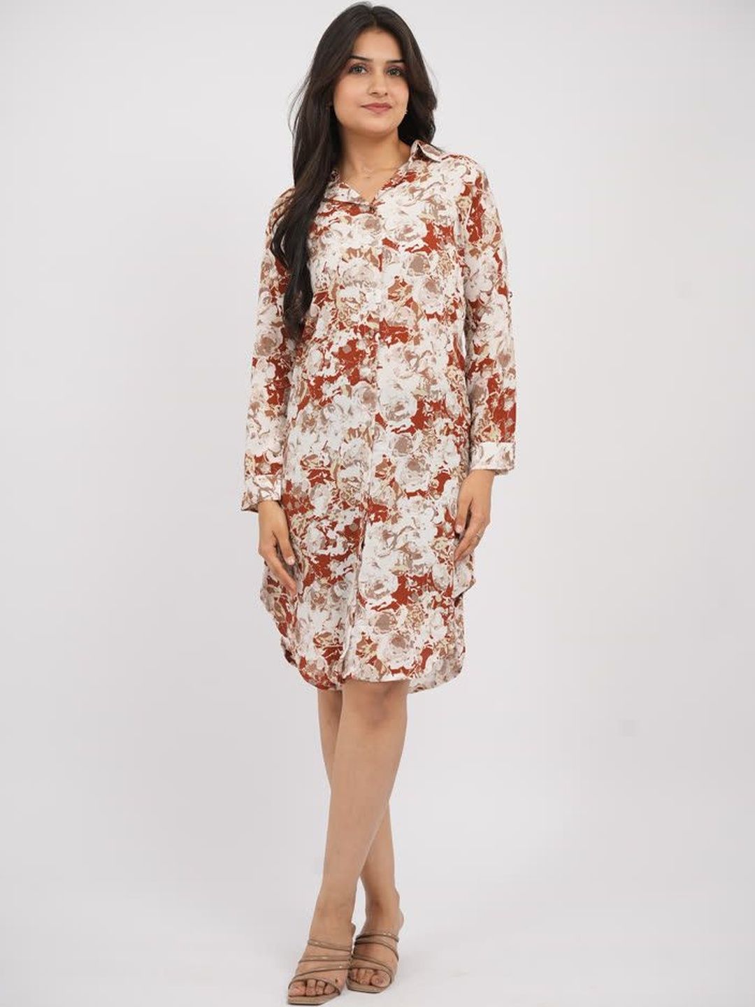 Buy ZYLAKK Printed Satin Shirt Dress - Dresses for Women 38514351