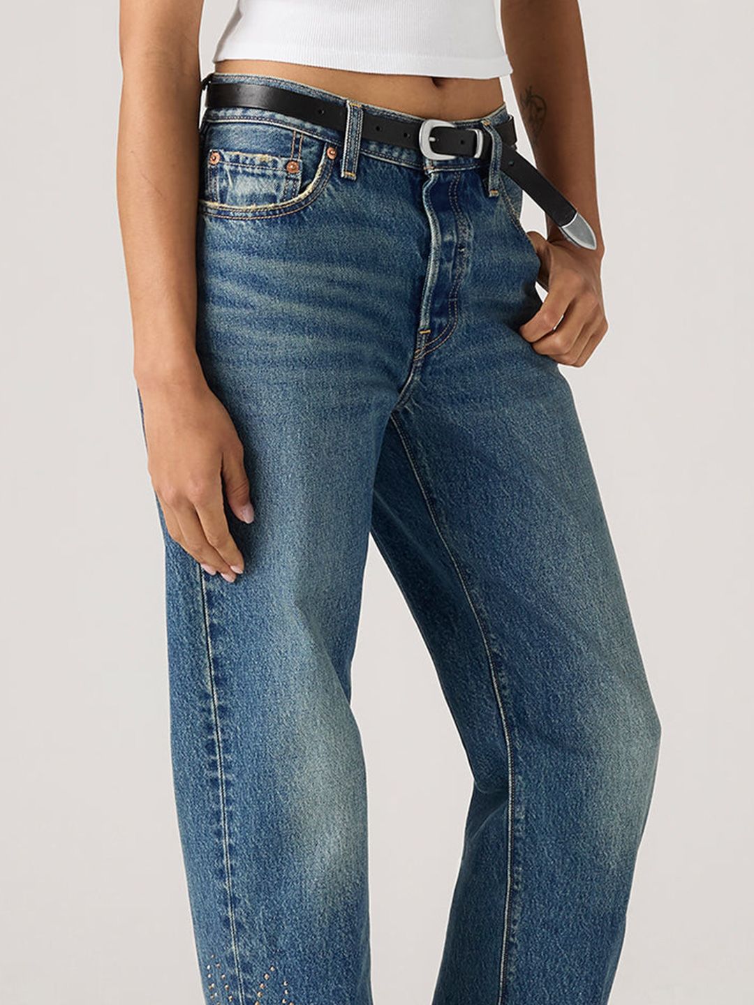501'90s Dark Indigo Straight Fit Mid Rise Jeans