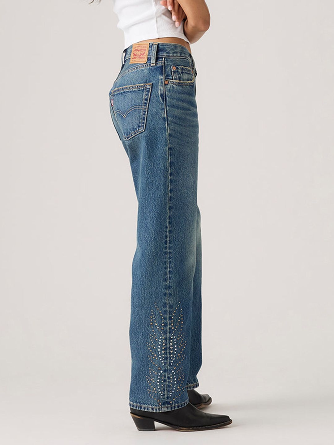 501'90s Dark Indigo Straight Fit Mid Rise Jeans