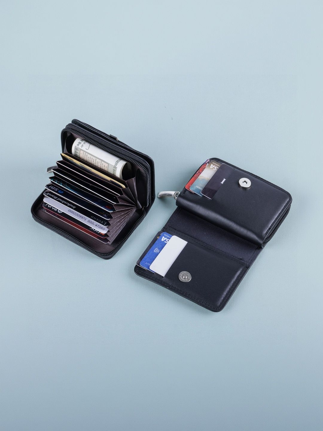 Buy LAKSH Unisex Textured Zip Detail Leather Zip Around Wallet