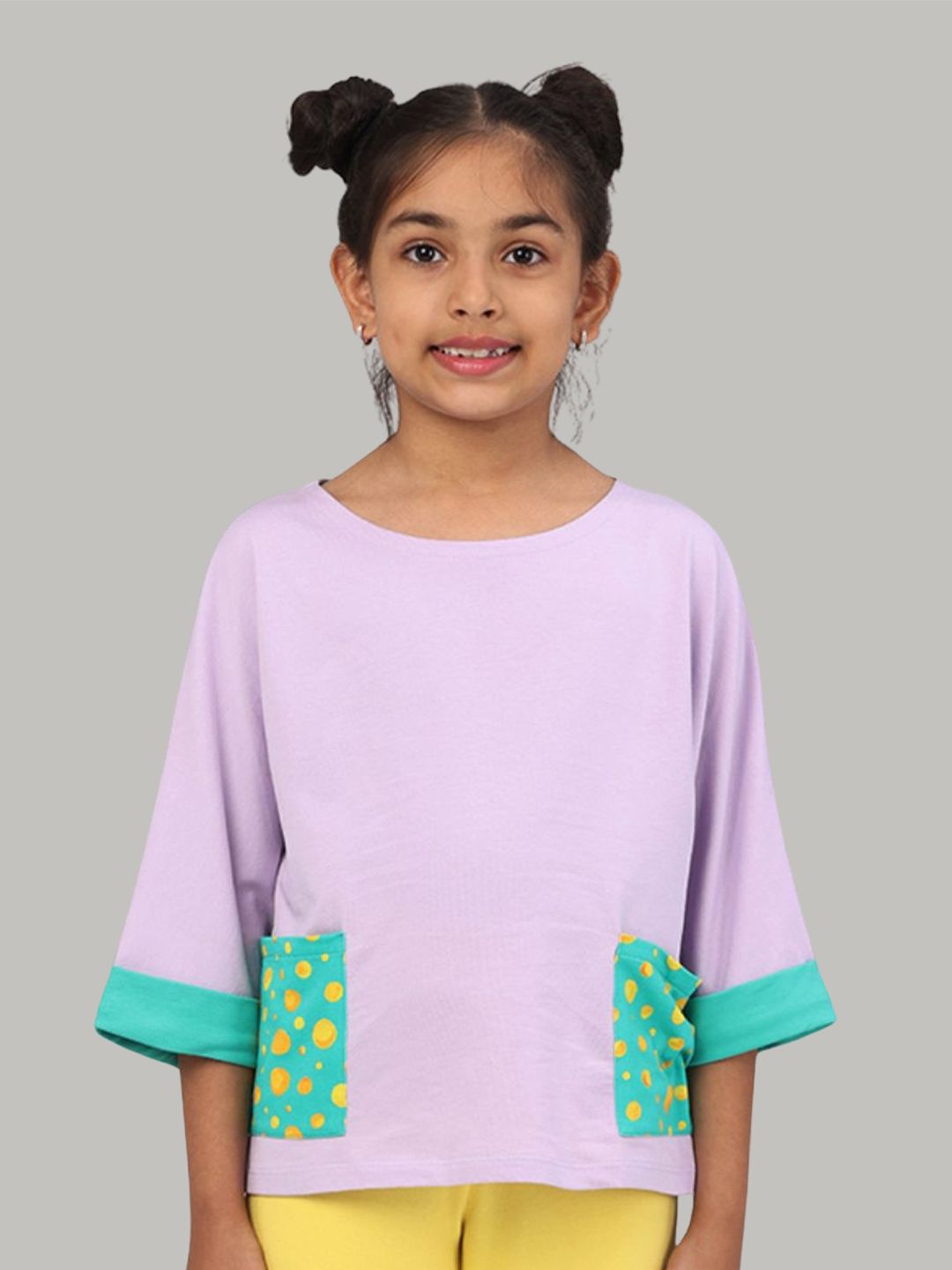 PILOLO Girls Colourblocked Cotton Top