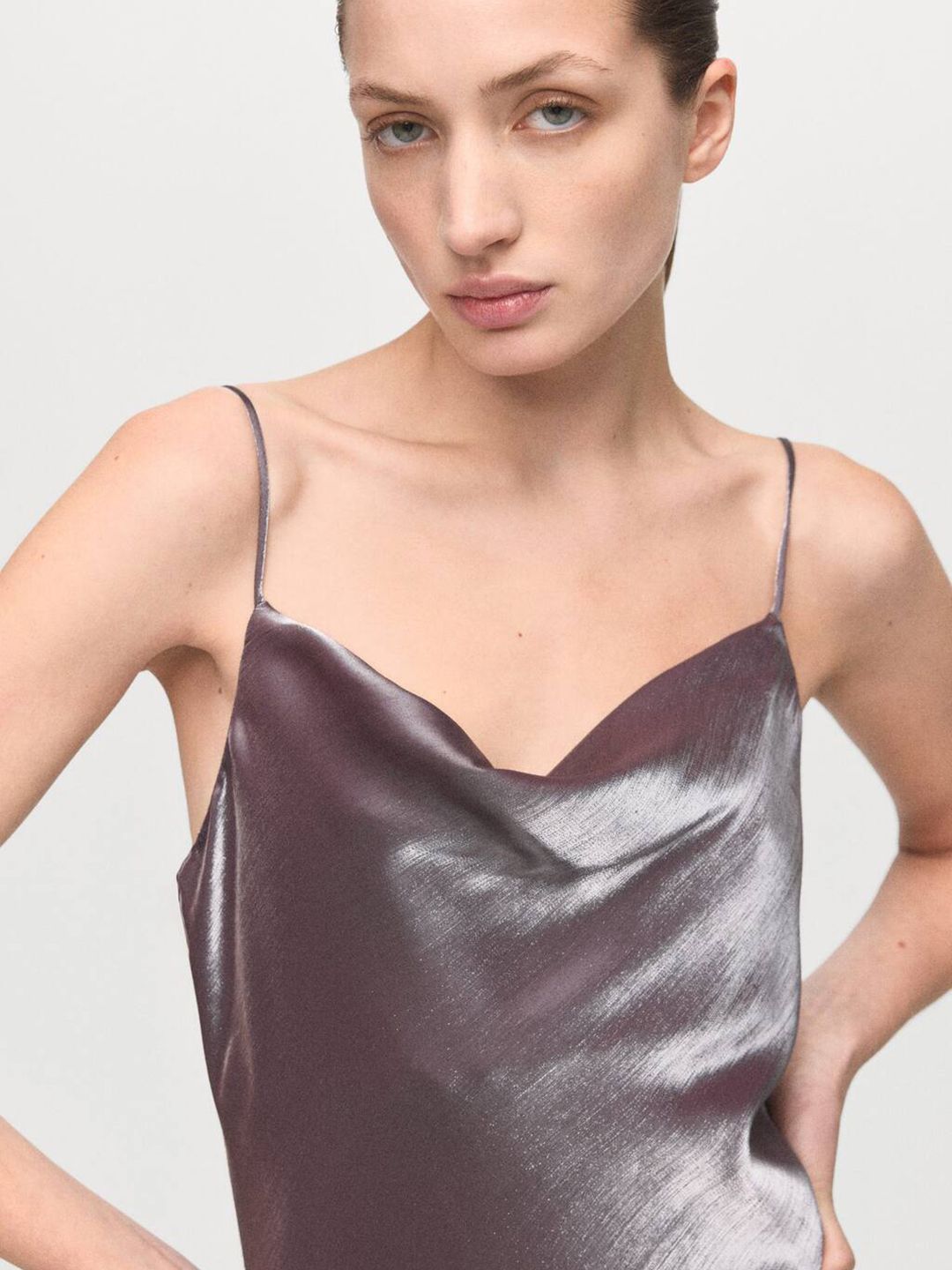 Satin A-Line Mini Dress