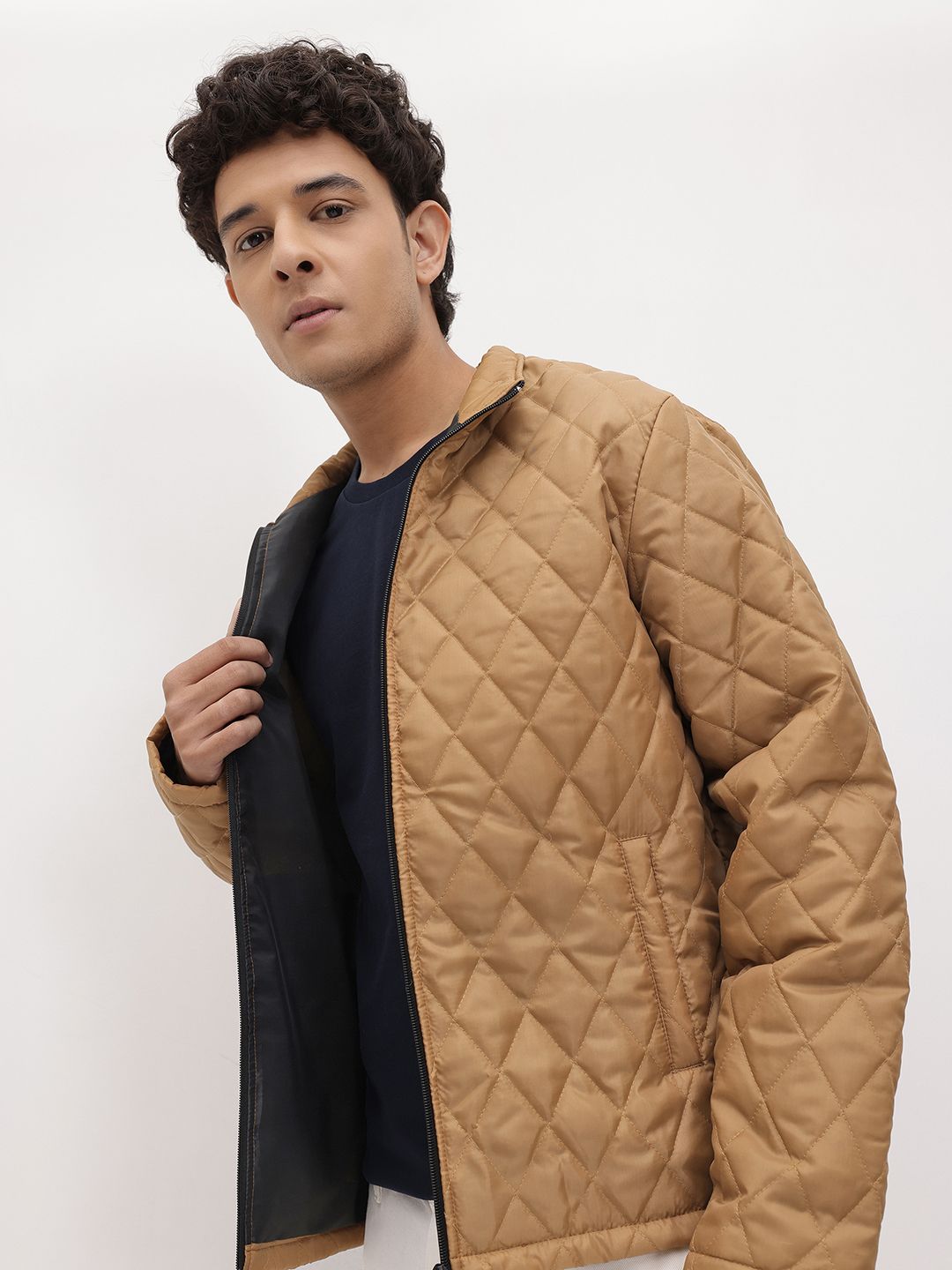 The Roadster Lifestyle Co. Mock Collar Quilted Jacket