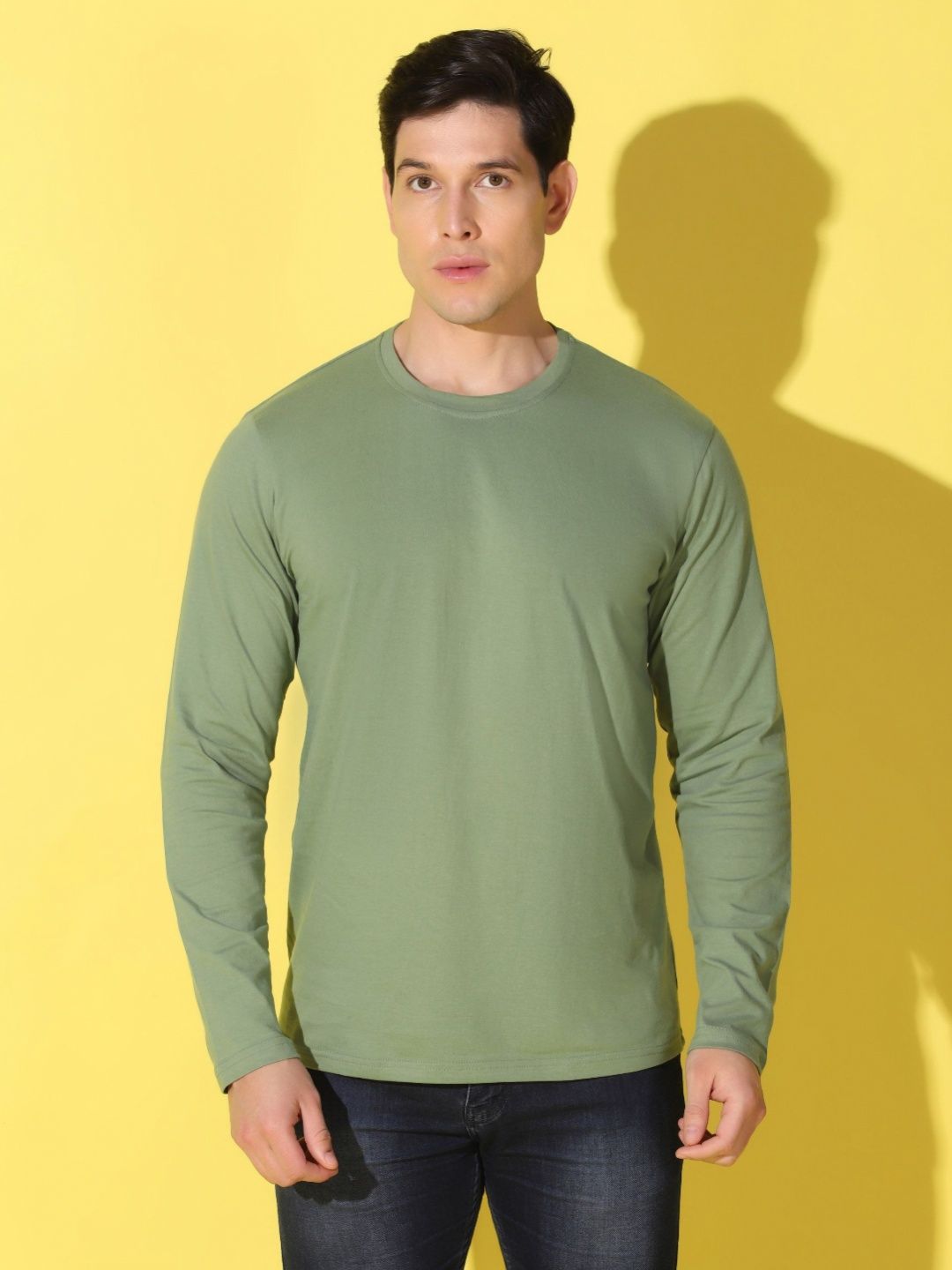 WOOSTRO Men Solid Round Neck Cotton Slim Fit T-shirt